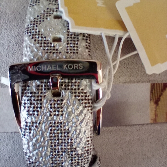 Michael Kors Addyson Silver Monogram Watch - Picture 9 of 14